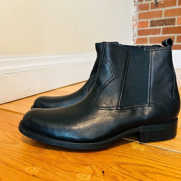 Rockport Men’s Black Leather Chelsea Slip On Boots Size 11.5 W NEW - Picture 11 of 16